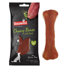 Rosewood Large Chewy Bones for Dogs - Made with Duck, Grain Free Chews, High Pro