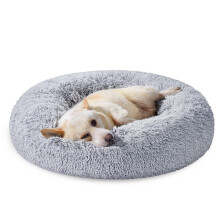 Feandrea Dog Bed, Donut Cat Bed, Fluffy Calming Pet Bed with
