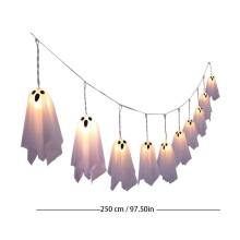 Decoraciones de Halloween con forma de pequeños fantasmas luminosos, 10 mandos a distancia con forma de fantasma.