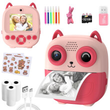 Kindercamera met directe afdrukfunctie – 32 MP, 1080 P, 32 GB SD-kaart