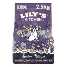 Lily’s Kitchen Made with natural Ingredients Senior Dry Dog Food Turkey & Trout Complete Nutrition 2.5kg Bag