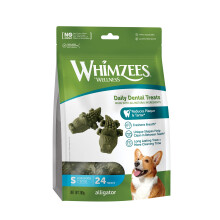 WHIMZEES Alligator S, 24 Pieces – Dog Dental Stix, Size S, Dog Dental Sticks for