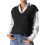 Women's solid-color loose V-neck sweater vest 1