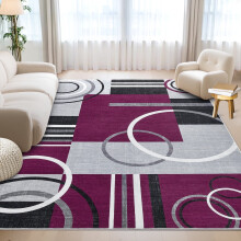 Tapis géométrique moderne 180 x 270 cm, abstrait, lavable, antidérapant, doux et résistant aux taches, pour salon, salle à manger ou chambre,