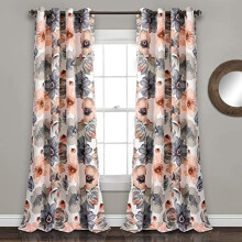 Leah light filtering curtains pair 52" W x 84" L coral gray