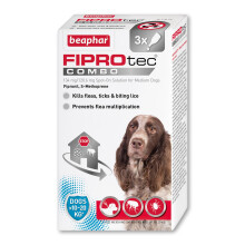 Beaphar - FIPROtec COMBO for Medium Dogs (10-20kg) – 3 pipettes -