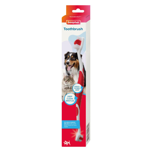 Beaphar Beaphar - Double-Ended Toothbrush with Ergonomic Grip - Dental Care