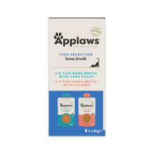 Applaws Natural Fish Bone Broth Selection for Cats, Wet Cat Food Soup Supports J