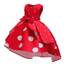 Kleinkinderkleid für Babys und Mädchen, ärmelloses Sommerkleid mit Erdbeermuster und Rüschenärmeln
