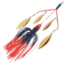 Baoite Spinneacha do Dhord, Breac, Walleye – 4 Lanna Duille Saileach, Sciorta Silicone, Baoite Spúnóg Wobbler 22g (0.8oz)