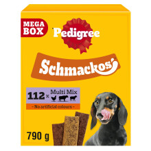 Pedigree Schmackos Mega Pack 110/112 Strips Snacks, Dog Treat Multipack with Bee