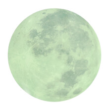 1 adesivo murale creativo a forma di luna piena, fosforescente, diametro 30 cm, per bambini e bambine (grigio).