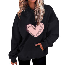 Dames hoodie met trekkoord en grafische print, lange mouwen, verlaagde schouders, casual model, pullover met capuchon