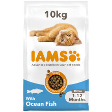 IAMS Kitten Complete Dry Cat Food Ocean Fish 10kg - For Healthy Growth