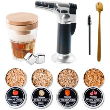 Caldwell Whiskey Smoker Kit – Complete Cocktail Smoking Set with Torch & Wood Chips – Compatible with Whiskey, Bourbon