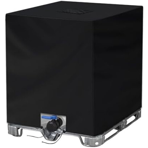 Κάλυμμα Tote275Gallon - Κάλυμμα δεξαμενής νερού 420D, Μαύρο αδιάβροχο προστατευτικό