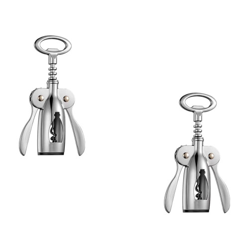 2pcs Premium Wing Corkscrew Silver Wine Bottle Opener Upgrade Bottle Corkscrew