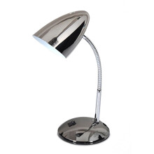 Kovová stolová lampa s husím krkom, strieborná, 40W