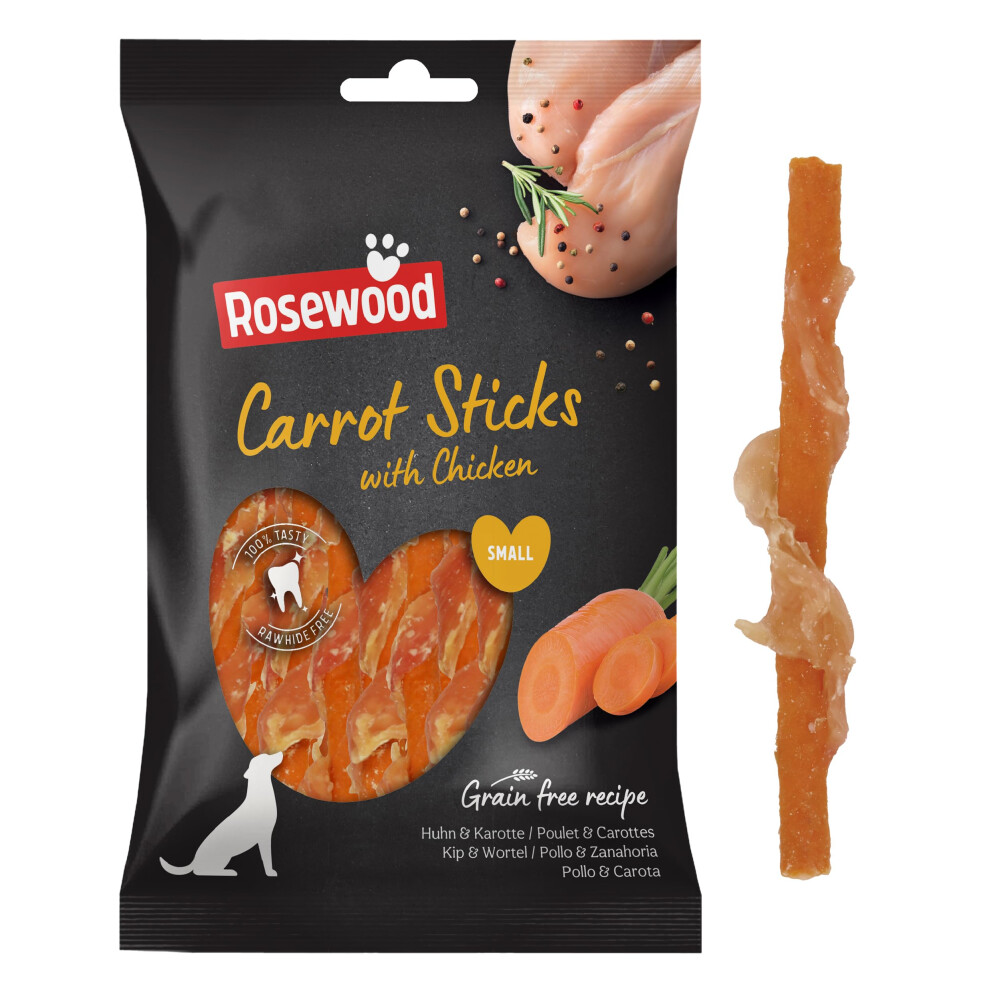 Rosewood Small Chicken And Carrot Sticks For Dogs – Real Meat Treats, Grain