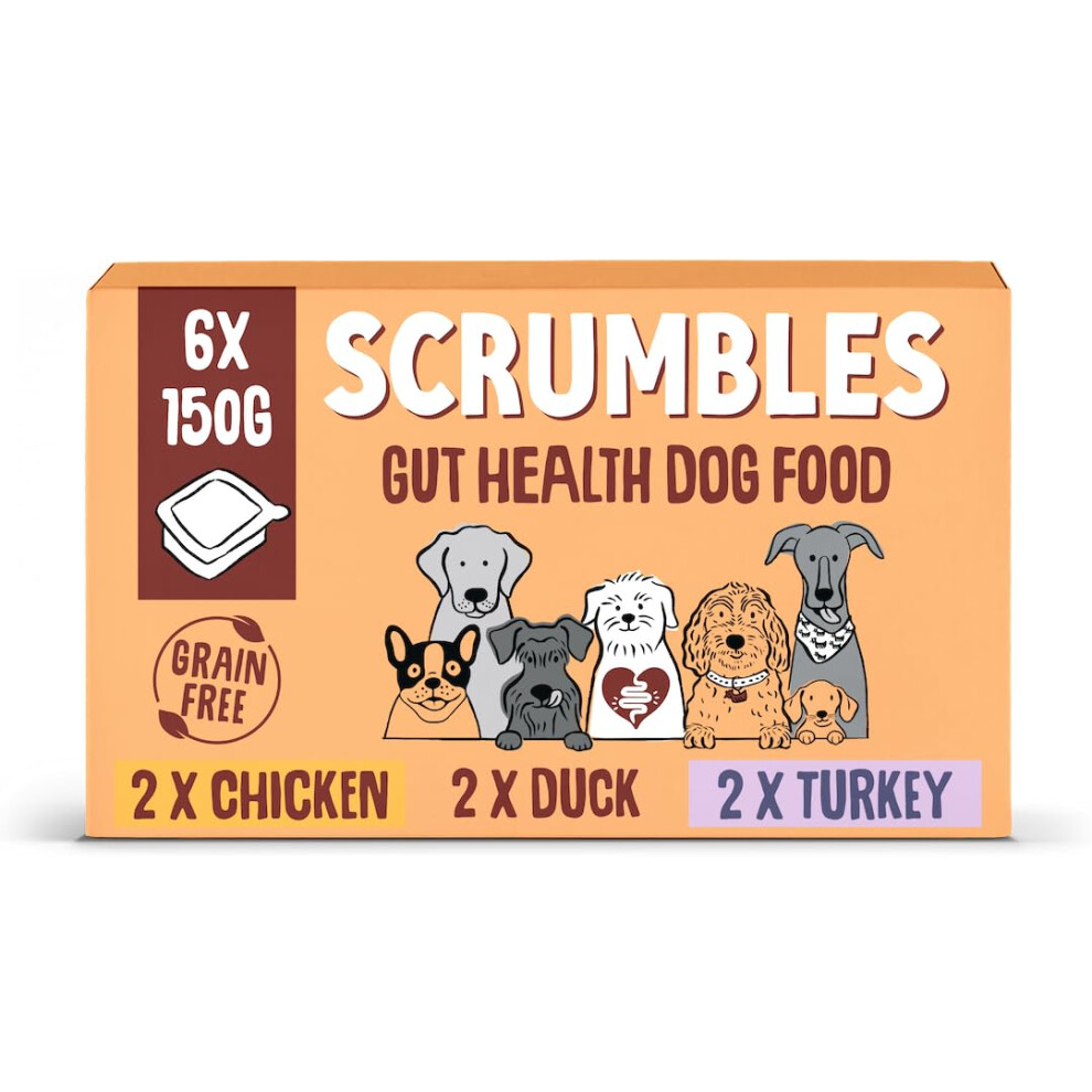 Scrumbles Natural Wet Dog Food Multipack, Grain Free, 6X 150G