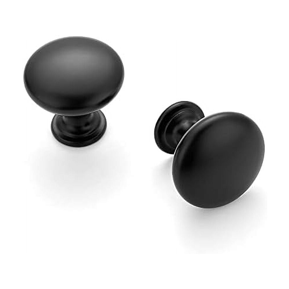 25 Pack Matte Black Round Zinc Cabinet Knobs For Kitchen Bathroom Closet Dresser Cabinets 9357860916028
