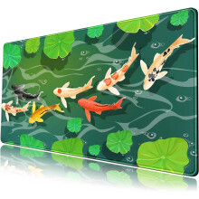 Koi fisk skrivebordsmåtte XL 31,5 x 15,7 tommer skridsikker