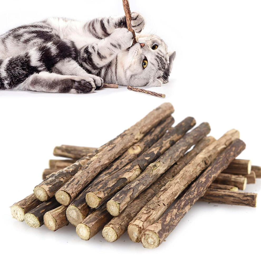 Seamorn Natural Matatabi Silvervine Cat Chew Sticks - 30Pcs Catnip Toys For Dental Care, Teeth Grinding And Molar Health - For Kittens & Adu