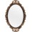 Vintage gold framed oval mirror 9.6" W x 14.3" L 1