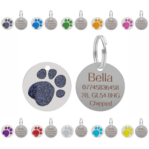 Personalised Engraved Pet ID Tags for Dogs & Cats - Customised with