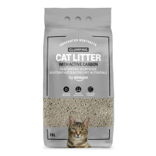 by Amazon Clumping Unscented Cat Litter with Active Carbon 10L (Pack