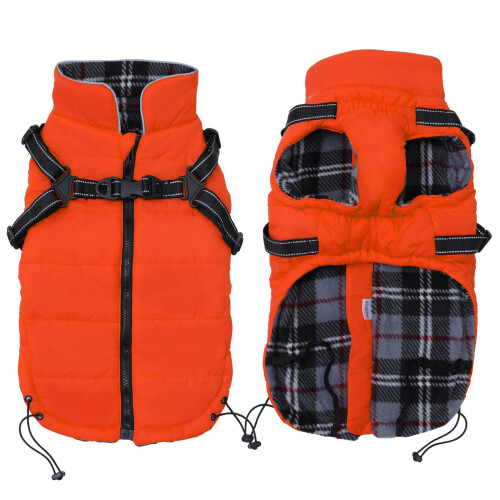 Pethiy Waterproof Dog Jacket - Winter Warm Coat with Harness,