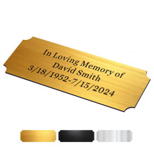 Engraved Plaques Personalised Memorial Plaques for Doors Urns Solid Metal Plate Engraved 1x3in Name Plate Name Label Plaque Name Tags with Adhesive B