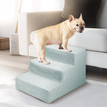 CROWNSHOP 3-Steps Dog Ramp 45x35x30cm Non-Slip Pet Stairs for Small