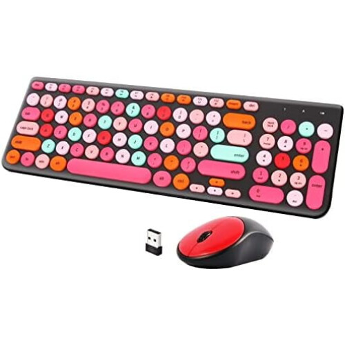 Combo tastiera e mouse wireless retrò 2,4 GHz