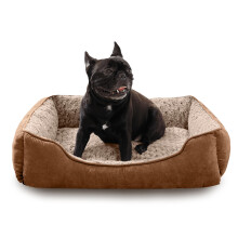 Oiilores Medium Dog Sofa Bed Washable, Soft Plush Calming Beds with