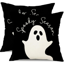 Poszewki na poduszki na Halloween 18x18 Poszewki na poduszki z duchami na Halloween Dekoracje Czarne poduszki na Halloween Dekoracyjne na Halloween