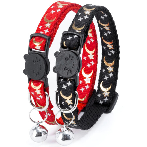 Cat Collar with Bell, Cat Collars with Quick Release, Reflective,