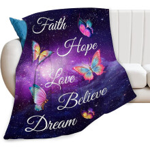 Purple Butterfly Fleece Throw Blanket, Soft Warm Plush Cozy Blanket for Women, Girls & Kids – 50"x40", Lightweight Flannel Gift – Compatible with