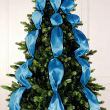 Ribín Satin Gorm 2x79" le haghaidh Fillte Bronntanais, Bouquets, DIY, Fuála, Maisiúcháin Bainise & Cóisire – Ag luí le Tionscadail