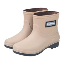 Botas de lluvia de media pantorrilla para mujer, botines de lluvia elegantes, resistentes al desgaste, antideslizantes, botas de trabajo, botas