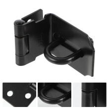 HEMOTON 2 Pcs Safety Padlock Hasp Stainless Steel Door Cabinet Latches Black