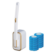 Conjunto de escova sanitária descartável com suporte de parede