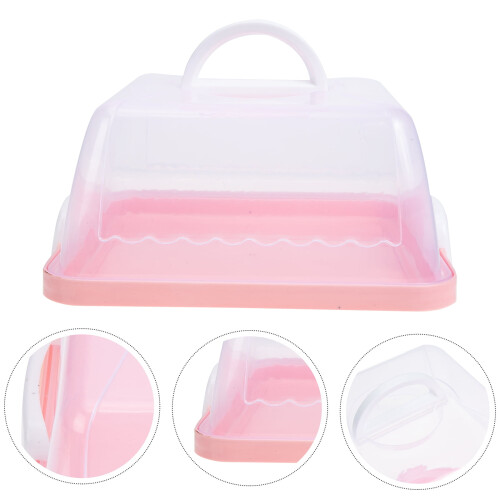 Portable Plastic Cake Container for Tea Room Use 1Pack 10.02x10.02in