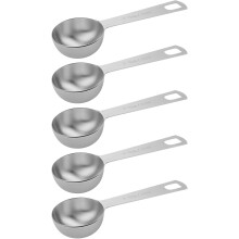 5 cuillères doseuses individuelles en acier inoxydable de 1 cuillère à soupe (3 cuillères à café, 15 ml, 1/2 oz)