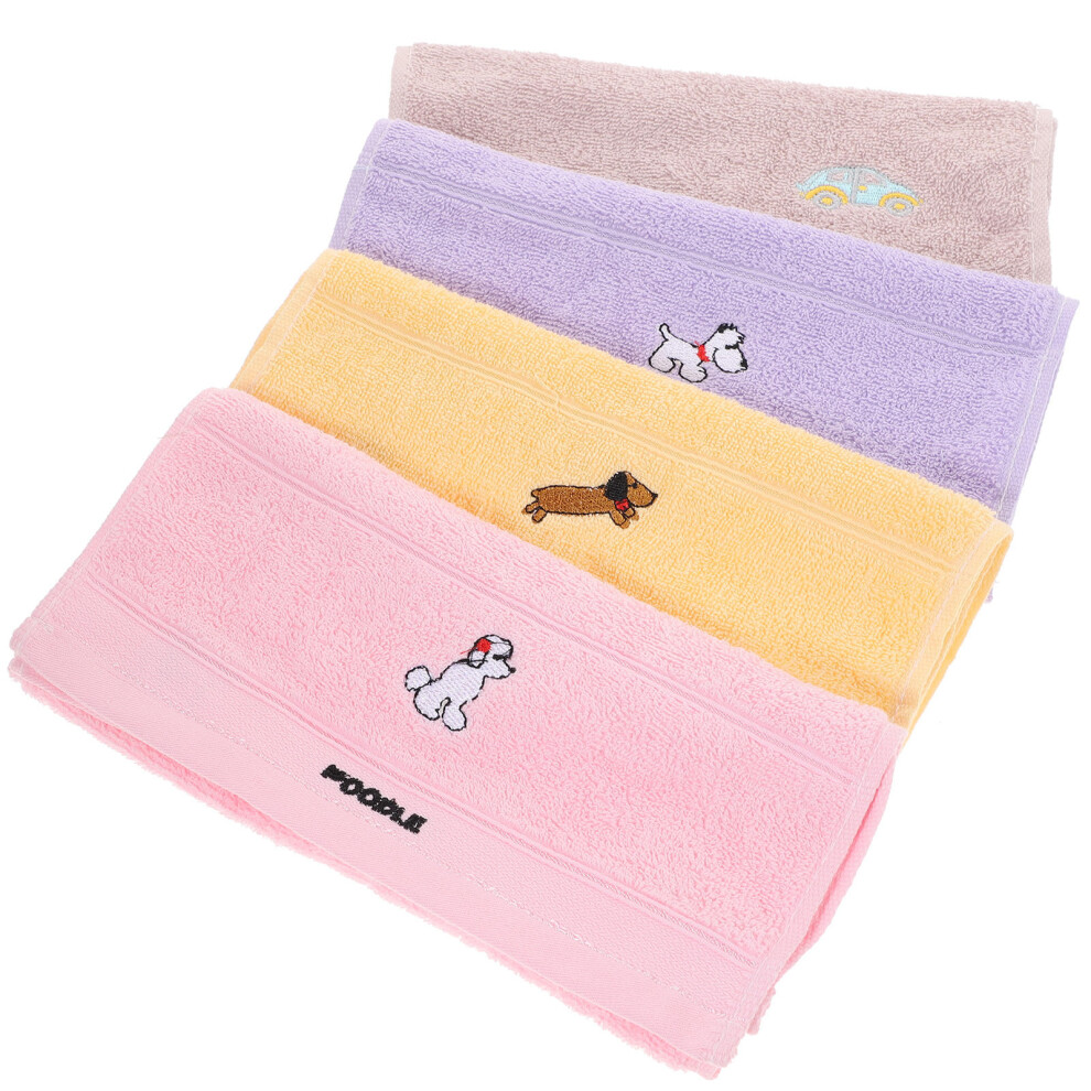 4 Pcs Pure Cotton Children's Towel Baby Face Towels For Bathroom Happyyami