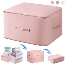 Sacs de rangement auto-compressés ultra-compacts - Sac de rangement robuste pour couettes, vêtements et couvertures (rose, XL)