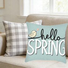 Paaskussenhoes 18x18 inch, lente, paas, decoratieve vierkante kussenhoes, feestdecoratie voor thuis, bank en fauteuil.