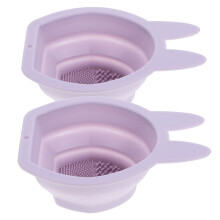 4Pcs Soft Silicone Bunny-Shaped Makeup Sponge & Brush Cleaners Violet