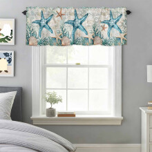 Ocean starfish coral shells valance 42x18 in vintage