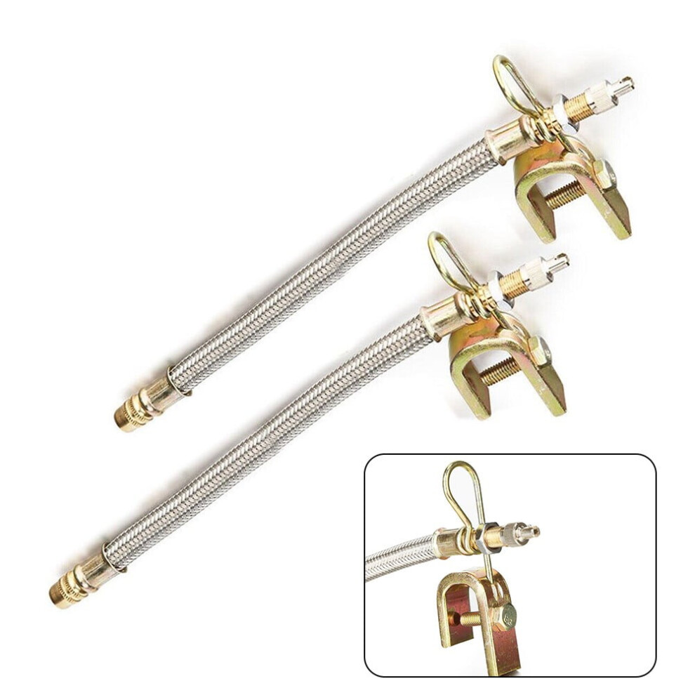 2 Pcs 12\" Valve Stem Flexible Extension Dually Tire Valve Stem Extenders Adaptor 9557311341946